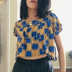 🏵Vintage🏵 Animal Print Crop Top